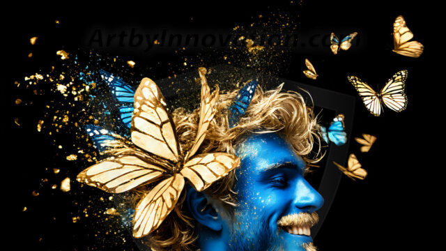 Abstract Male Art Ai Photos of Beautiful Men Enveloped by Colors. AI-generated abstract art featuring beautiful, handsome, sexy, shirtless, men, boys, lads, full of excitement joy and fun, covered in colors, dynamic, interactive, Combining elements of realism with surreal abstract qualities, showcasing the potential of AI in artistic expression.