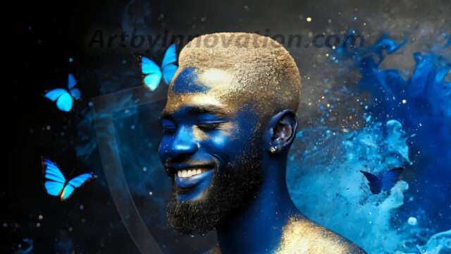 Abstract Male Art Ai Photos of Beautiful Men Enveloped by Colors. AI-generated abstract art featuring beautiful, handsome, sexy, shirtless, men, boys, lads, full of excitement joy and fun, covered in colors, dynamic, interactive, Combining elements of realism with surreal abstract qualities, showcasing the potential of AI in artistic expression.