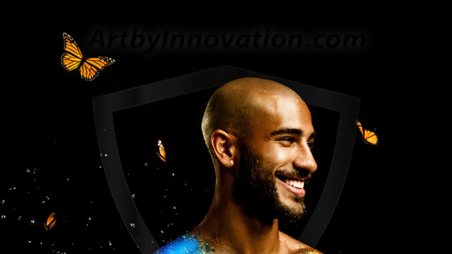 Abstract Male Art Ai Photos of Beautiful Men Enveloped by Colors. AI-generated abstract art featuring beautiful, handsome, sexy, shirtless, men, boys, lads, full of excitement joy and fun, covered in colors, dynamic, interactive, Combining elements of realism with surreal abstract qualities, showcasing the potential of AI in artistic expression.