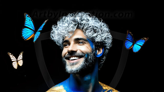 Abstract Male Art Ai Photos of Beautiful Men Enveloped by Colors. AI-generated abstract art featuring beautiful, handsome, sexy, shirtless, men, boys, lads, full of excitement joy and fun, covered in colors, dynamic, interactive, Combining elements of realism with surreal abstract qualities, showcasing the potential of AI in artistic expression.