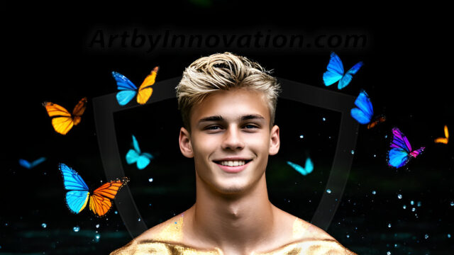 Abstract Male Art Ai Photos of Beautiful Men Enveloped by Colors. AI-generated abstract art featuring beautiful, handsome, sexy, shirtless, men, boys, lads, full of excitement joy and fun, covered in colors, dynamic, interactive, Combining elements of realism with surreal abstract qualities, showcasing the potential of AI in artistic expression.