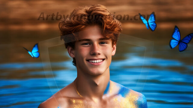 Abstract Male Art Ai Photos of Beautiful Men Enveloped by Colors. AI-generated abstract art featuring beautiful, handsome, sexy, shirtless, men, boys, lads, full of excitement joy and fun, covered in colors, dynamic, interactive, Combining elements of realism with surreal abstract qualities, showcasing the potential of AI in artistic expression.