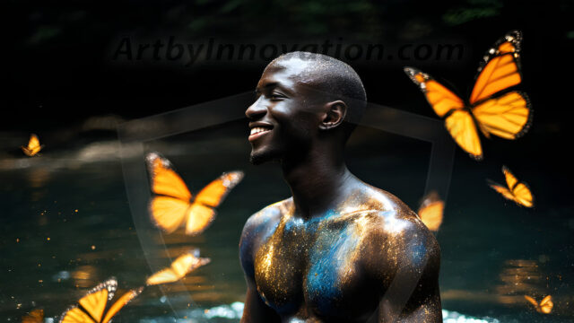 Abstract Male Art Ai Photos of Beautiful Men Enveloped by Colors. AI-generated abstract art featuring beautiful, handsome, sexy, shirtless, men, boys, lads, full of excitement joy and fun, covered in colors, dynamic, interactive, Combining elements of realism with surreal abstract qualities, showcasing the potential of AI in artistic expression.