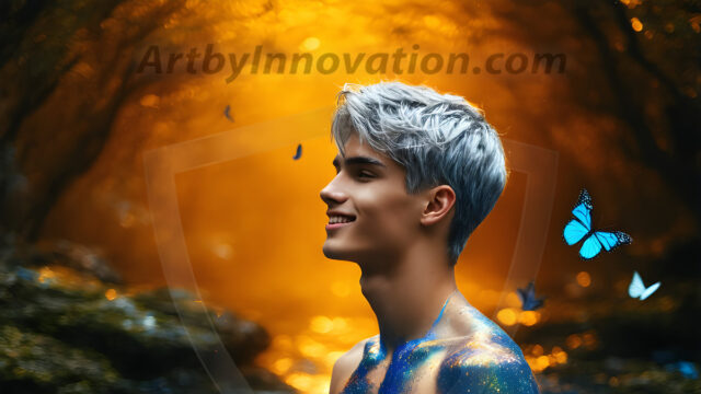 Abstract Male Art Ai Photos of Beautiful Men Enveloped by Colors. AI-generated abstract art featuring beautiful, handsome, sexy, shirtless, men, boys, lads, full of excitement joy and fun, covered in colors, dynamic, interactive, Combining elements of realism with surreal abstract qualities, showcasing the potential of AI in artistic expression.