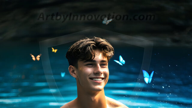 Abstract Male Art Ai Photos of Beautiful Men Enveloped by Colors. AI-generated abstract art featuring beautiful, handsome, sexy, shirtless, men, boys, lads, full of excitement joy and fun, covered in colors, dynamic, interactive, Combining elements of realism with surreal abstract qualities, showcasing the potential of AI in artistic expression.