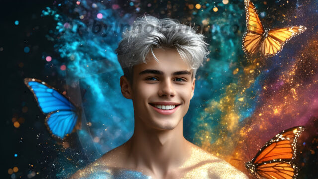 Abstract Male Art Ai Photos of Beautiful Men Enveloped by Colors. AI-generated abstract art featuring beautiful, handsome, sexy, shirtless, men, boys, lads, full of excitement joy and fun, covered in colors, dynamic, interactive, Combining elements of realism with surreal abstract qualities, showcasing the potential of AI in artistic expression.