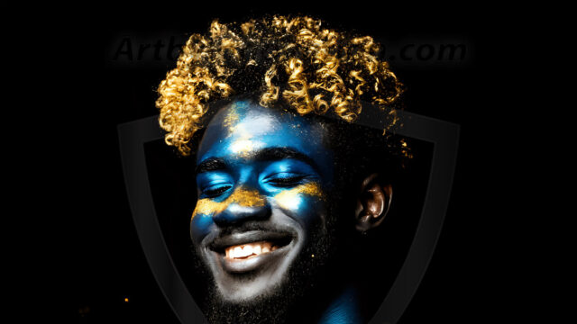 Abstract Male Art Ai Photos of Beautiful Men Enveloped by Colors. AI-generated abstract art featuring beautiful, handsome, sexy, shirtless, men, boys, lads, full of excitement joy and fun, covered in colors, dynamic, interactive, Combining elements of realism with surreal abstract qualities, showcasing the potential of AI in artistic expression.