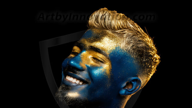 Abstract Male Art Ai Photos of Beautiful Men Enveloped by Colors. AI-generated abstract art featuring beautiful, handsome, sexy, shirtless, men, boys, lads, full of excitement joy and fun, covered in colors, dynamic, interactive, Combining elements of realism with surreal abstract qualities, showcasing the potential of AI in artistic expression.