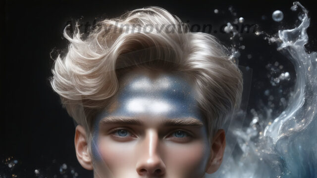 Abstract Male Art Ai Photos of Beautiful Men Enveloped by Colors. AI-generated abstract art featuring beautiful, handsome, sexy, shirtless, men, boys, lads, full of excitement joy and fun, covered in colors, dynamic, interactive, Combining elements of realism with surreal abstract qualities, showcasing the potential of AI in artistic expression.