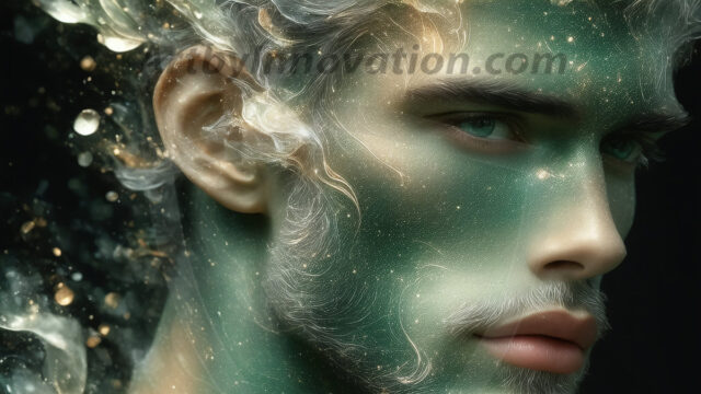 Abstract Male Art Ai Photos of Beautiful Men Enveloped by Colors. AI-generated abstract art featuring beautiful, handsome, sexy, shirtless, men, boys, lads, full of excitement joy and fun, covered in colors, dynamic, interactive, Combining elements of realism with surreal abstract qualities, showcasing the potential of AI in artistic expression.