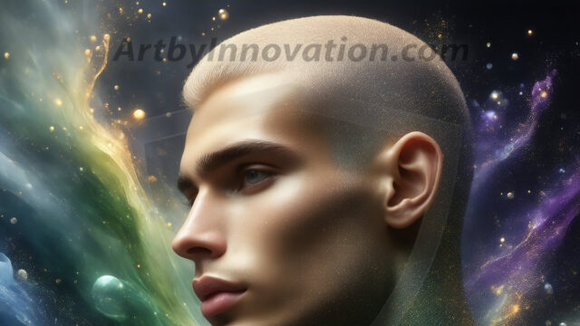 Abstract Male Art Ai Photos of Beautiful Men Enveloped by Colors. AI-generated abstract art featuring beautiful, handsome, sexy, shirtless, men, boys, lads, full of excitement joy and fun, covered in colors, dynamic, interactive, Combining elements of realism with surreal abstract qualities, showcasing the potential of AI in artistic expression.