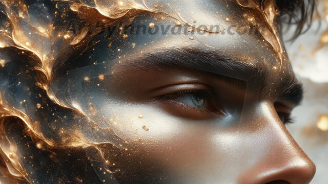 Abstract Male Art Ai Photos of Beautiful Men Enveloped by Colors. AI-generated abstract art featuring beautiful, handsome, sexy, shirtless, men, boys, lads, full of excitement joy and fun, covered in colors, dynamic, interactive, Combining elements of realism with surreal abstract qualities, showcasing the potential of AI in artistic expression.