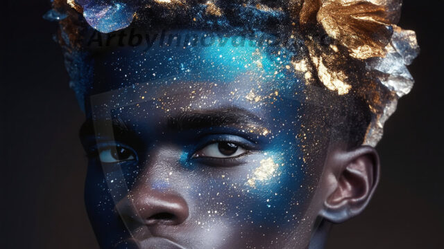 Abstract Male Art Ai Photos of Beautiful Men Enveloped by Colors. AI-generated abstract art featuring beautiful, handsome, sexy, shirtless, men, boys, lads, full of excitement joy and fun, covered in colors, dynamic, interactive, Combining elements of realism with surreal abstract qualities, showcasing the potential of AI in artistic expression.