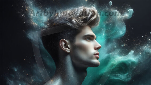 Abstract Male Art Ai Photos of Beautiful Men Enveloped by Colors. AI-generated abstract art featuring beautiful, handsome, sexy, shirtless, men, boys, lads, full of excitement joy and fun, covered in colors, dynamic, interactive, Combining elements of realism with surreal abstract qualities, showcasing the potential of AI in artistic expression.