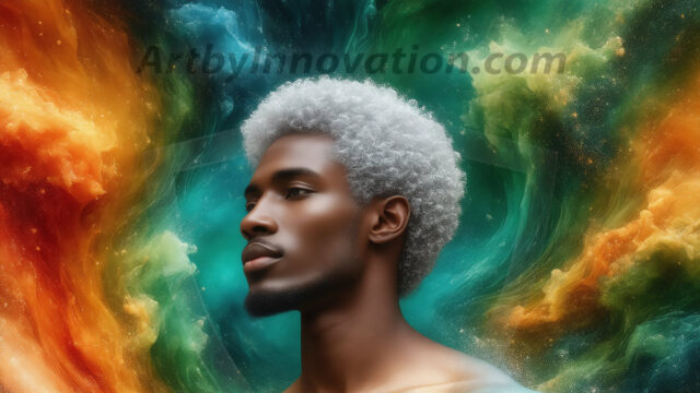 Abstract Male Art Ai Photos of Beautiful Men Enveloped by Colors. AI-generated abstract art featuring beautiful, handsome, sexy, shirtless, men, boys, lads, full of excitement joy and fun, covered in colors, dynamic, interactive, Combining elements of realism with surreal abstract qualities, showcasing the potential of AI in artistic expression.