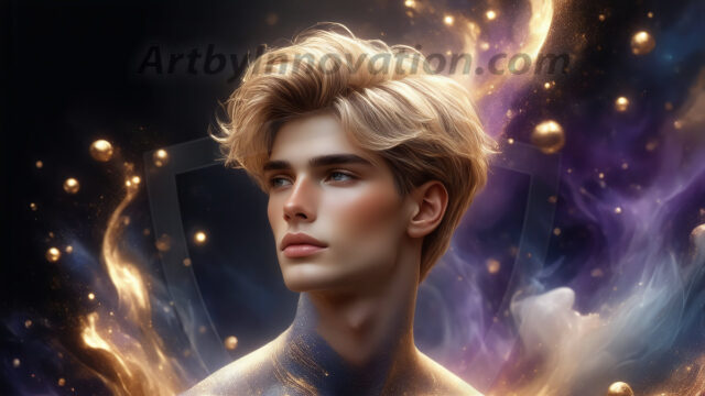 Abstract Male Art Ai Photos of Beautiful Men Enveloped by Colors. AI-generated abstract art featuring beautiful, handsome, sexy, shirtless, men, boys, lads, full of excitement joy and fun, covered in colors, dynamic, interactive, Combining elements of realism with surreal abstract qualities, showcasing the potential of AI in artistic expression.