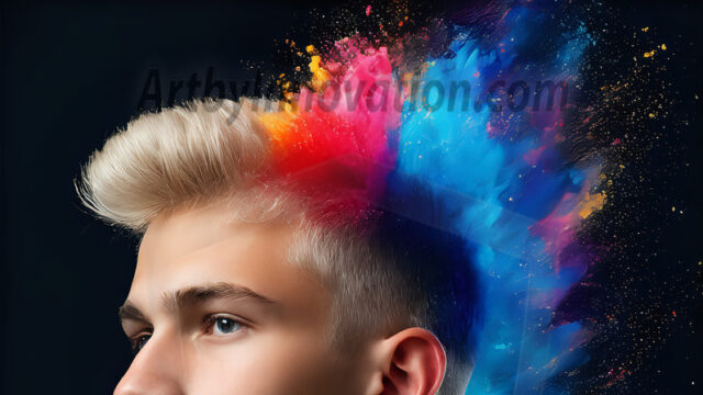 Abstract Male Art Ai Photos of Beautiful Men Enveloped by Colors. AI-generated abstract art featuring beautiful, handsome, sexy, shirtless, men, boys, lads, full of excitement joy and fun, covered in colors, dynamic, interactive, Combining elements of realism with surreal abstract qualities, showcasing the potential of AI in artistic expression.