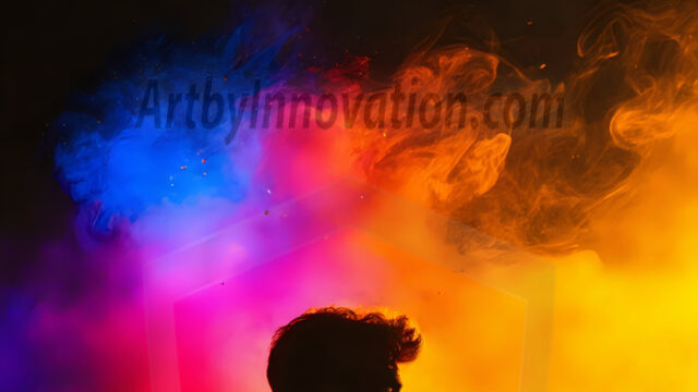 Abstract Male Art Ai Photos of Beautiful Men Enveloped by Colors. AI-generated abstract art featuring beautiful, handsome, sexy, shirtless, men, boys, lads, full of excitement joy and fun, covered in colors, dynamic, interactive, Combining elements of realism with surreal abstract qualities, showcasing the potential of AI in artistic expression.