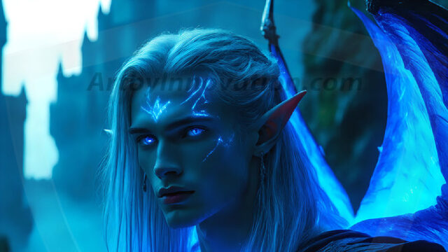 A detailed AI generated photograph featuring a beautiful handsome male angel warrior with ethereal skin and a beautiful body. Imbued with feathered wings, enormous and shimmering, a powerful warrior from the heavens. He possesses a strong, sharp jawline, chiseled muscular torso, pectorals, abs, sleek nose high cheekbones, vibrant eyes, silver earrings. With huge vibrate silver feathered wings, enormous and shimmering, with a radiant hue, reflecting light in a mesmerizing way. Here is a raw, untamed energy that emanates from him. His presence is electrifying, drawing viewers in with his captivating gaze and formidable presence. Perfect face, perfect hands.