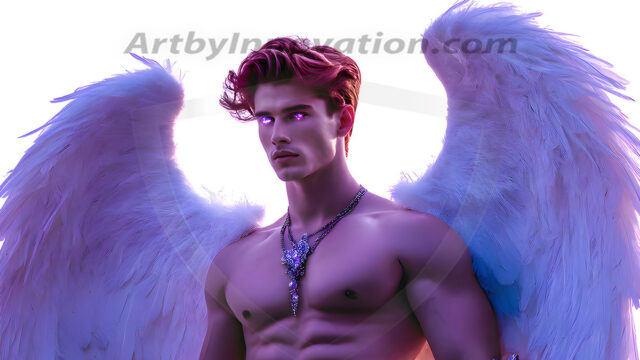 Male Angels of the Holy Divine - The Mighty & The Powerful: AI Fantasy Photos of Handsome Male Angels in Elegant Divine Armor, living in the golden city, with Vibrant Holy Wings. AI generated fantasy photos, of handsome male warrior angels, in divine armor with vibrant holy wings. Wearing ethereal or plate holy armor, and glistening golden gilded jewelry, emphasizing his god-like stature, vibrantly colored. Possessing grand feathered wings, that look like swords, these angel warriors are ready to battle on God's command. With men of all ages, races, and body types. In a city of gold, spiritual wonder city in the heavens, with ornate gold buildings, majestic gold architecture, ethereal cityscapes, and mystical waterfalls.