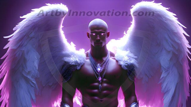 Male Angels of the Holy Divine - The Mighty & The Powerful: AI Fantasy Photos of Handsome Male Angels in Elegant Divine Armor, living in the golden city, with Vibrant Holy Wings. AI generated fantasy photos, of handsome male warrior angels, in divine armor with vibrant holy wings. Wearing ethereal or plate holy armor, and glistening golden gilded jewelry, emphasizing his god-like stature, vibrantly colored. Possessing grand feathered wings, that look like swords, these angel warriors are ready to battle on God's command. With men of all ages, races, and body types. In a city of gold, spiritual wonder city in the heavens, with ornate gold buildings, majestic gold architecture, ethereal cityscapes, and mystical waterfalls.