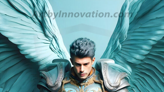 Male Angels of the Holy Divine - The Mighty & The Powerful: AI Fantasy Photos of Handsome Male Angels in Elegant Divine Armor, living in the golden city, with Vibrant Holy Wings. AI generated fantasy photos, of handsome male warrior angels, in divine armor with vibrant holy wings. Wearing ethereal or plate holy armor, and glistening golden gilded jewelry, emphasizing his god-like stature, vibrantly colored. Possessing grand feathered wings, that look like swords, these angel warriors are ready to battle on God's command. With men of all ages, races, and body types. In a city of gold, spiritual wonder city in the heavens, with ornate gold buildings, majestic gold architecture, ethereal cityscapes, and mystical waterfalls.