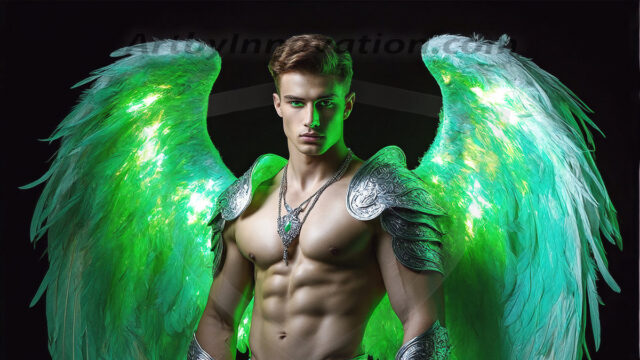 Male Angels of the Holy Divine - The Mighty & The Powerful: AI Fantasy Photos of Handsome Male Angels in Elegant Divine Armor, living in the golden city, with Vibrant Holy Wings. AI generated fantasy photos, of handsome male warrior angels, in divine armor with vibrant holy wings. Wearing ethereal or plate holy armor, and glistening golden gilded jewelry, emphasizing his god-like stature, vibrantly colored. Possessing grand feathered wings, that look like swords, these angel warriors are ready to battle on God's command. With men of all ages, races, and body types. In a city of gold, spiritual wonder city in the heavens, with ornate gold buildings, majestic gold architecture, ethereal cityscapes, and mystical waterfalls.