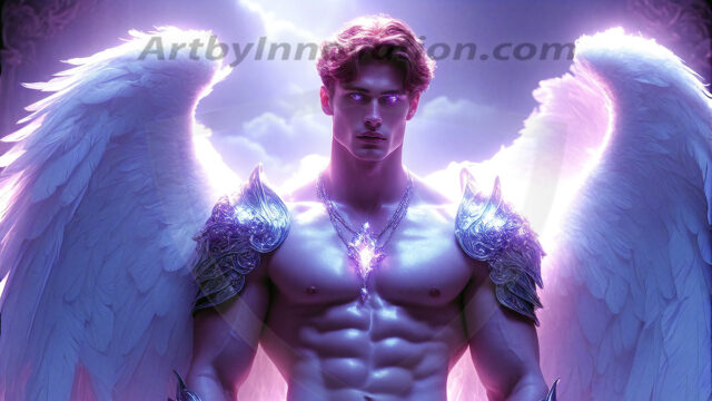 Male Angels of the Holy Divine - The Mighty & The Powerful: AI Fantasy Photos of Handsome Male Angels in Elegant Divine Armor, living in the golden city, with Vibrant Holy Wings. AI generated fantasy photos, of handsome male warrior angels, in divine armor with vibrant holy wings. Wearing ethereal or plate holy armor, and glistening golden gilded jewelry, emphasizing his god-like stature, vibrantly colored. Possessing grand feathered wings, that look like swords, these angel warriors are ready to battle on God's command. With men of all ages, races, and body types. In a city of gold, spiritual wonder city in the heavens, with ornate gold buildings, majestic gold architecture, ethereal cityscapes, and mystical waterfalls.
