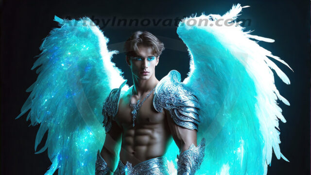 Male Angels of the Holy Divine - The Mighty & The Powerful: AI Fantasy Photos of Handsome Male Angels in Elegant Divine Armor, living in the golden city, with Vibrant Holy Wings. AI generated fantasy photos, of handsome male warrior angels, in divine armor with vibrant holy wings. Wearing ethereal or plate holy armor, and glistening golden gilded jewelry, emphasizing his god-like stature, vibrantly colored. Possessing grand feathered wings, that look like swords, these angel warriors are ready to battle on God's command. With men of all ages, races, and body types. In a city of gold, spiritual wonder city in the heavens, with ornate gold buildings, majestic gold architecture, ethereal cityscapes, and mystical waterfalls.