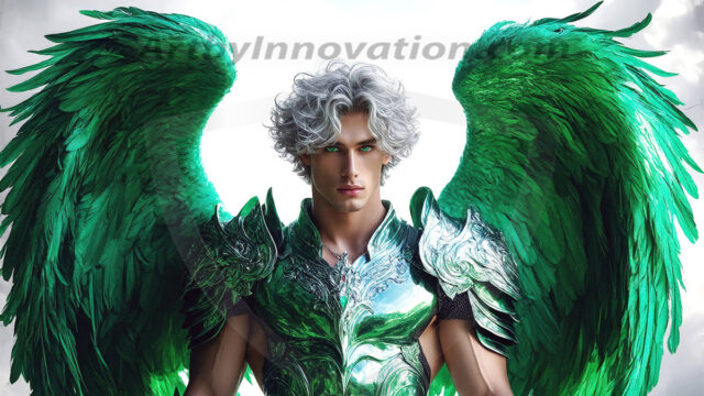 Male Angels of the Holy Divine - The Mighty & The Powerful: AI Fantasy Photos of Handsome Male Angels in Elegant Divine Armor, living in the golden city, with Vibrant Holy Wings. AI generated fantasy photos, of handsome male warrior angels, in divine armor with vibrant holy wings. Wearing ethereal or plate holy armor, and glistening golden gilded jewelry, emphasizing his god-like stature, vibrantly colored. Possessing grand feathered wings, that look like swords, these angel warriors are ready to battle on God's command. With men of all ages, races, and body types. In a city of gold, spiritual wonder city in the heavens, with ornate gold buildings, majestic gold architecture, ethereal cityscapes, and mystical waterfalls.