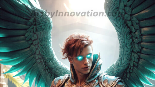 Male Angels of the Holy Divine - The Mighty & The Powerful: AI Fantasy Photos of Handsome Male Angels in Elegant Divine Armor, living in the golden city, with Vibrant Holy Wings. AI generated fantasy photos, of handsome male warrior angels, in divine armor with vibrant holy wings. Wearing ethereal or plate holy armor, and glistening golden gilded jewelry, emphasizing his god-like stature, vibrantly colored. Possessing grand feathered wings, that look like swords, these angel warriors are ready to battle on God's command. With men of all ages, races, and body types. In a city of gold, spiritual wonder city in the heavens, with ornate gold buildings, majestic gold architecture, ethereal cityscapes, and mystical waterfalls.