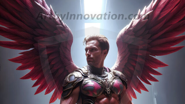 Male Angels of the Holy Divine - The Mighty & The Powerful: AI Fantasy Photos of Handsome Male Angels in Elegant Divine Armor, living in the golden city, with Vibrant Holy Wings. AI generated fantasy photos, of handsome male warrior angels, in divine armor with vibrant holy wings. Wearing ethereal or plate holy armor, and glistening golden gilded jewelry, emphasizing his god-like stature, vibrantly colored. Possessing grand feathered wings, that look like swords, these angel warriors are ready to battle on God's command. With men of all ages, races, and body types. In a city of gold, spiritual wonder city in the heavens, with ornate gold buildings, majestic gold architecture, ethereal cityscapes, and mystical waterfalls.