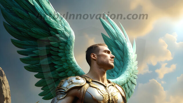 Male Angels of the Holy Divine - The Mighty & The Powerful: AI Fantasy Photos of Handsome Male Angels in Elegant Divine Armor, living in the golden city, with Vibrant Holy Wings. AI generated fantasy photos, of handsome male warrior angels, in divine armor with vibrant holy wings. Wearing ethereal or plate holy armor, and glistening golden gilded jewelry, emphasizing his god-like stature, vibrantly colored. Possessing grand feathered wings, that look like swords, these angel warriors are ready to battle on God's command. With men of all ages, races, and body types. In a city of gold, spiritual wonder city in the heavens, with ornate gold buildings, majestic gold architecture, ethereal cityscapes, and mystical waterfalls.