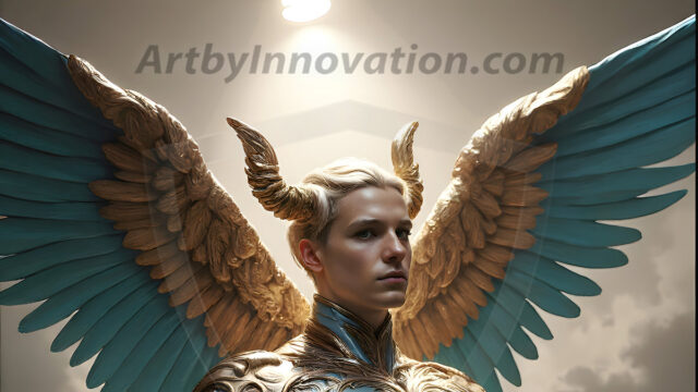 Male Angels of the Holy Divine - The Mighty & The Powerful: AI Fantasy Photos of Handsome Male Angels in Elegant Divine Armor, living in the golden city, with Vibrant Holy Wings. AI generated fantasy photos, of handsome male warrior angels, in divine armor with vibrant holy wings. Wearing ethereal or plate holy armor, and glistening golden gilded jewelry, emphasizing his god-like stature, vibrantly colored. Possessing grand feathered wings, that look like swords, these angel warriors are ready to battle on God's command. With men of all ages, races, and body types. In a city of gold, spiritual wonder city in the heavens, with ornate gold buildings, majestic gold architecture, ethereal cityscapes, and mystical waterfalls.