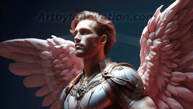 Male Angels of the Holy Divine - The Mighty & The Powerful: AI Fantasy Photos of Handsome Male Angels in Elegant Divine Armor, living in the golden city, with Vibrant Holy Wings. AI generated fantasy photos, of handsome male warrior angels, in divine armor with vibrant holy wings. Wearing ethereal or plate holy armor, and glistening golden gilded jewelry, emphasizing his god-like stature, vibrantly colored. Possessing grand feathered wings, that look like swords, these angel warriors are ready to battle on God's command. With men of all ages, races, and body types. In a city of gold, spiritual wonder city in the heavens, with ornate gold buildings, majestic gold architecture, ethereal cityscapes, and mystical waterfalls.
