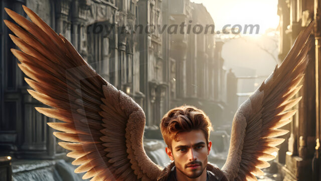 Male Angels of the Holy Divine - The Mighty & The Powerful: AI Fantasy Photos of Handsome Male Angels in Elegant Divine Armor, living in the golden city, with Vibrant Holy Wings. AI generated fantasy photos, of handsome male warrior angels, in divine armor with vibrant holy wings. Wearing ethereal or plate holy armor, and glistening golden gilded jewelry, emphasizing his god-like stature, vibrantly colored. Possessing grand feathered wings, that look like swords, these angel warriors are ready to battle on God's command. With men of all ages, races, and body types. In a city of gold, spiritual wonder city in the heavens, with ornate gold buildings, majestic gold architecture, ethereal cityscapes, and mystical waterfalls.