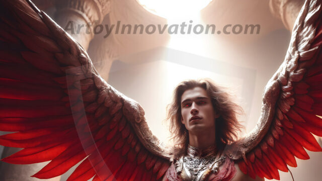 Male Angels of the Holy Divine - The Mighty & The Powerful: AI Fantasy Photos of Handsome Male Angels in Elegant Divine Armor, living in the golden city, with Vibrant Holy Wings. AI generated fantasy photos, of handsome male warrior angels, in divine armor with vibrant holy wings. Wearing ethereal or plate holy armor, and glistening golden gilded jewelry, emphasizing his god-like stature, vibrantly colored. Possessing grand feathered wings, that look like swords, these angel warriors are ready to battle on God's command. With men of all ages, races, and body types. In a city of gold, spiritual wonder city in the heavens, with ornate gold buildings, majestic gold architecture, ethereal cityscapes, and mystical waterfalls.