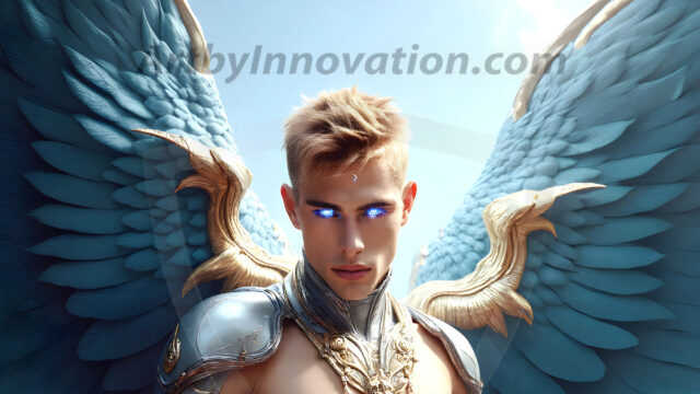 Male Angels of the Holy Divine - The Mighty & The Powerful: AI Fantasy Photos of Handsome Male Angels in Elegant Divine Armor, living in the golden city, with Vibrant Holy Wings. AI generated fantasy photos, of handsome male warrior angels, in divine armor with vibrant holy wings. Wearing ethereal or plate holy armor, and glistening golden gilded jewelry, emphasizing his god-like stature, vibrantly colored. Possessing grand feathered wings, that look like swords, these angel warriors are ready to battle on God's command. With men of all ages, races, and body types. In a city of gold, spiritual wonder city in the heavens, with ornate gold buildings, majestic gold architecture, ethereal cityscapes, and mystical waterfalls.
