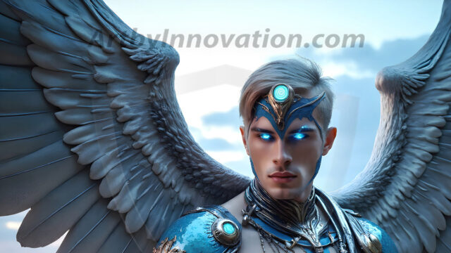 Male Angels of the Holy Divine - The Mighty & The Powerful: AI Fantasy Photos of Handsome Male Angels in Elegant Divine Armor, living in the golden city, with Vibrant Holy Wings. AI generated fantasy photos, of handsome male warrior angels, in divine armor with vibrant holy wings. Wearing ethereal or plate holy armor, and glistening golden gilded jewelry, emphasizing his god-like stature, vibrantly colored. Possessing grand feathered wings, that look like swords, these angel warriors are ready to battle on God's command. With men of all ages, races, and body types. In a city of gold, spiritual wonder city in the heavens, with ornate gold buildings, majestic gold architecture, ethereal cityscapes, and mystical waterfalls.