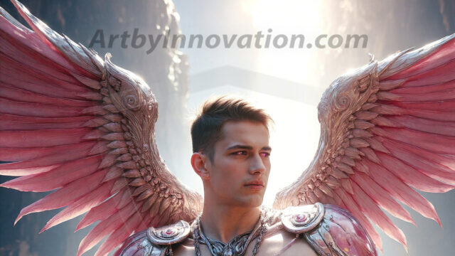 Male Angels of the Holy Divine - The Mighty & The Powerful: AI Fantasy Photos of Handsome Male Angels in Elegant Divine Armor, living in the golden city, with Vibrant Holy Wings. AI generated fantasy photos, of handsome male warrior angels, in divine armor with vibrant holy wings. Wearing ethereal or plate holy armor, and glistening golden gilded jewelry, emphasizing his god-like stature, vibrantly colored. Possessing grand feathered wings, that look like swords, these angel warriors are ready to battle on God's command. With men of all ages, races, and body types. In a city of gold, spiritual wonder city in the heavens, with ornate gold buildings, majestic gold architecture, ethereal cityscapes, and mystical waterfalls.