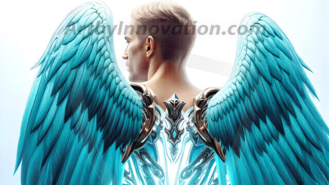 Male Angels of the Holy Divine - The Mighty & The Powerful: AI Fantasy Photos of Handsome Male Angels in Elegant Divine Armor, living in the golden city, with Vibrant Holy Wings. AI generated fantasy photos, of handsome male warrior angels, in divine armor with vibrant holy wings. Wearing ethereal or plate holy armor, and glistening golden gilded jewelry, emphasizing his god-like stature, vibrantly colored. Possessing grand feathered wings, that look like swords, these angel warriors are ready to battle on God's command. With men of all ages, races, and body types. In a city of gold, spiritual wonder city in the heavens, with ornate gold buildings, majestic gold architecture, ethereal cityscapes, and mystical waterfalls.