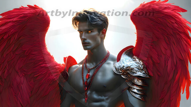 Male Angels of the Holy Divine - The Mighty & The Powerful: AI Fantasy Photos of Handsome Male Angels in Elegant Divine Armor, living in the golden city, with Vibrant Holy Wings. AI generated fantasy photos, of handsome male warrior angels, in divine armor with vibrant holy wings. Wearing ethereal or plate holy armor, and glistening golden gilded jewelry, emphasizing his god-like stature, vibrantly colored. Possessing grand feathered wings, that look like swords, these angel warriors are ready to battle on God's command. With men of all ages, races, and body types. In a city of gold, spiritual wonder city in the heavens, with ornate gold buildings, majestic gold architecture, ethereal cityscapes, and mystical waterfalls.