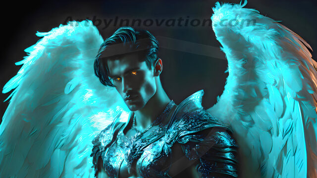Male Angels of the Holy Divine - The Mighty & The Powerful: AI Fantasy Photos of Handsome Male Angels in Elegant Divine Armor, living in the golden city, with Vibrant Holy Wings. AI generated fantasy photos, of handsome male warrior angels, in divine armor with vibrant holy wings. Wearing ethereal or plate holy armor, and glistening golden gilded jewelry, emphasizing his god-like stature, vibrantly colored. Possessing grand feathered wings, that look like swords, these angel warriors are ready to battle on God's command. With men of all ages, races, and body types. In a city of gold, spiritual wonder city in the heavens, with ornate gold buildings, majestic gold architecture, ethereal cityscapes, and mystical waterfalls.