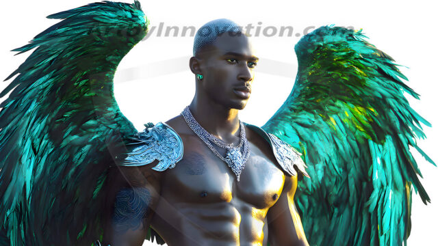 Male Angels of the Holy Divine - The Mighty & The Powerful: AI Fantasy Photos of Handsome Male Angels in Elegant Divine Armor, living in the golden city, with Vibrant Holy Wings. AI generated fantasy photos, of handsome male warrior angels, in divine armor with vibrant holy wings. Wearing ethereal or plate holy armor, and glistening golden gilded jewelry, emphasizing his god-like stature, vibrantly colored. Possessing grand feathered wings, that look like swords, these angel warriors are ready to battle on God's command. With men of all ages, races, and body types. In a city of gold, spiritual wonder city in the heavens, with ornate gold buildings, majestic gold architecture, ethereal cityscapes, and mystical waterfalls.