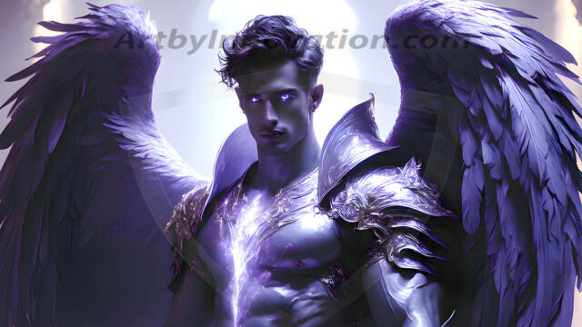 Male Angels of the Holy Divine - The Mighty & The Powerful: AI Fantasy Photos of Handsome Male Angels in Elegant Divine Armor, living in the golden city, with Vibrant Holy Wings. AI generated fantasy photos, of handsome male warrior angels, in divine armor with vibrant holy wings. Wearing ethereal or plate holy armor, and glistening golden gilded jewelry, emphasizing his god-like stature, vibrantly colored. Possessing grand feathered wings, that look like swords, these angel warriors are ready to battle on God's command. With men of all ages, races, and body types. In a city of gold, spiritual wonder city in the heavens, with ornate gold buildings, majestic gold architecture, ethereal cityscapes, and mystical waterfalls.