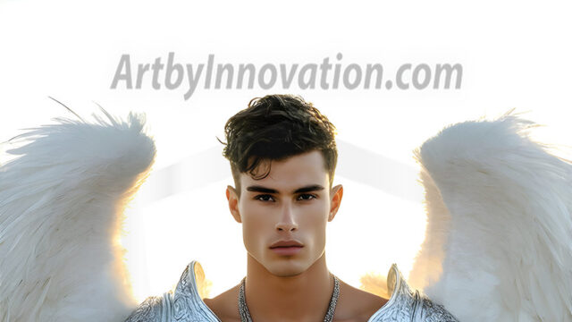 Male Angels of the Holy Divine - The Mighty & The Powerful: AI Fantasy Photos of Handsome Male Angels in Elegant Divine Armor, living in the golden city, with Vibrant Holy Wings. AI generated fantasy photos, of handsome male warrior angels, in divine armor with vibrant holy wings. Wearing ethereal or plate holy armor, and glistening golden gilded jewelry, emphasizing his god-like stature, vibrantly colored. Possessing grand feathered wings, that look like swords, these angel warriors are ready to battle on God's command. With men of all ages, races, and body types. In a city of gold, spiritual wonder city in the heavens, with ornate gold buildings, majestic gold architecture, ethereal cityscapes, and mystical waterfalls.