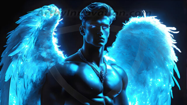 Male Angels of the Holy Divine - The Mighty & The Powerful: AI Fantasy Photos of Handsome Male Angels in Elegant Divine Armor, living in the golden city, with Vibrant Holy Wings. AI generated fantasy photos, of handsome male warrior angels, in divine armor with vibrant holy wings. Wearing ethereal or plate holy armor, and glistening golden gilded jewelry, emphasizing his god-like stature, vibrantly colored. Possessing grand feathered wings, that look like swords, these angel warriors are ready to battle on God's command. With men of all ages, races, and body types. In a city of gold, spiritual wonder city in the heavens, with ornate gold buildings, majestic gold architecture, ethereal cityscapes, and mystical waterfalls.