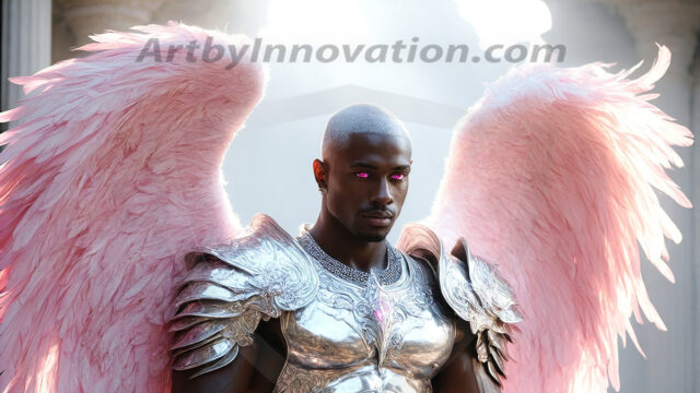 Male Angels of the Holy Divine - The Mighty & The Powerful: AI Fantasy Photos of Handsome Male Angels in Elegant Divine Armor, living in the golden city, with Vibrant Holy Wings. AI generated fantasy photos, of handsome male warrior angels, in divine armor with vibrant holy wings. Wearing ethereal or plate holy armor, and glistening golden gilded jewelry, emphasizing his god-like stature, vibrantly colored. Possessing grand feathered wings, that look like swords, these angel warriors are ready to battle on God's command. With men of all ages, races, and body types. In a city of gold, spiritual wonder city in the heavens, with ornate gold buildings, majestic gold architecture, ethereal cityscapes, and mystical waterfalls.