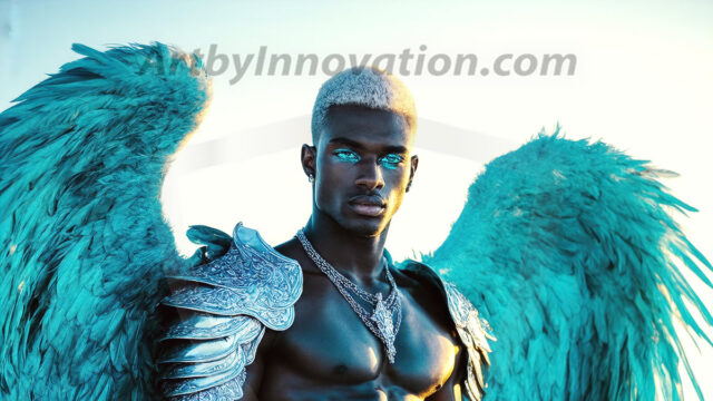 Male Angels of the Holy Divine - The Mighty & The Powerful: AI Fantasy Photos of Handsome Male Angels in Elegant Divine Armor, living in the golden city, with Vibrant Holy Wings. AI generated fantasy photos, of handsome male warrior angels, in divine armor with vibrant holy wings. Wearing ethereal or plate holy armor, and glistening golden gilded jewelry, emphasizing his god-like stature, vibrantly colored. Possessing grand feathered wings, that look like swords, these angel warriors are ready to battle on God's command. With men of all ages, races, and body types. In a city of gold, spiritual wonder city in the heavens, with ornate gold buildings, majestic gold architecture, ethereal cityscapes, and mystical waterfalls.