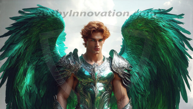 Male Angels of the Holy Divine - The Mighty & The Powerful: AI Fantasy Photos of Handsome Male Angels in Elegant Divine Armor, living in the golden city, with Vibrant Holy Wings. AI generated fantasy photos, of handsome male warrior angels, in divine armor with vibrant holy wings. Wearing ethereal or plate holy armor, and glistening golden gilded jewelry, emphasizing his god-like stature, vibrantly colored. Possessing grand feathered wings, that look like swords, these angel warriors are ready to battle on God's command. With men of all ages, races, and body types. In a city of gold, spiritual wonder city in the heavens, with ornate gold buildings, majestic gold architecture, ethereal cityscapes, and mystical waterfalls.